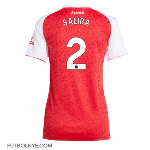 Camiseta Arsenal William Saliba #2 Primera Equipación para mujer 2025-26 manga corta Camiseta Arsenal William Saliba #2 Primera Equipación para mujer 2025-26 manga corta